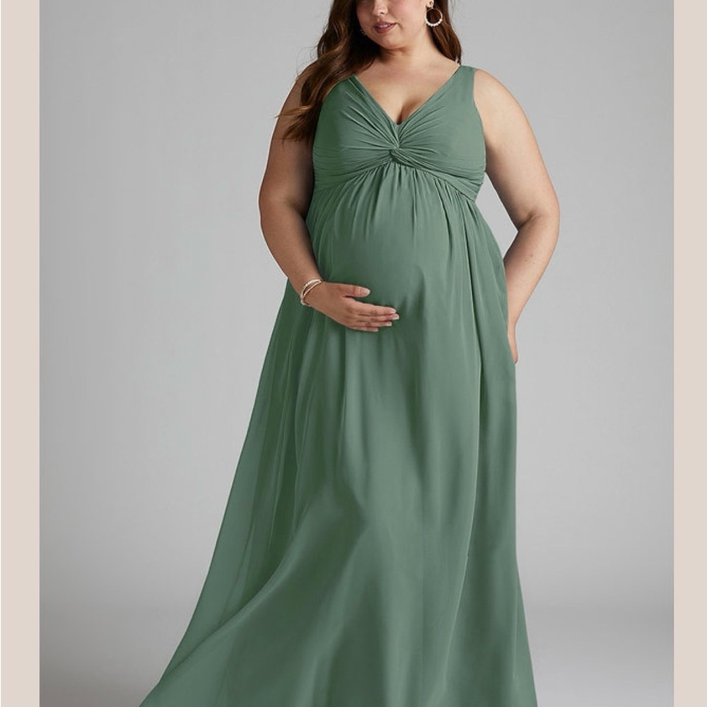 Azazie Sage Green Maxi Dress